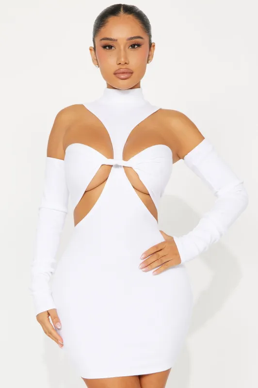Becca Snatched Mini Dress - White sold by Fashion Nova