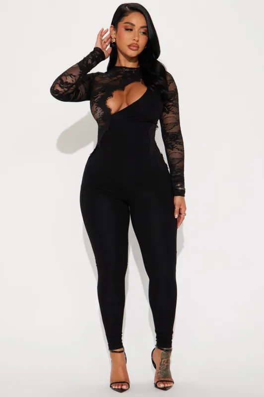 I Am Forever Yours Jumpsuit - Black sold by Fashion Nova
