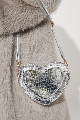 What Your Heart Desires Crossbody Bag  - Silver sold by Fashion Nova
