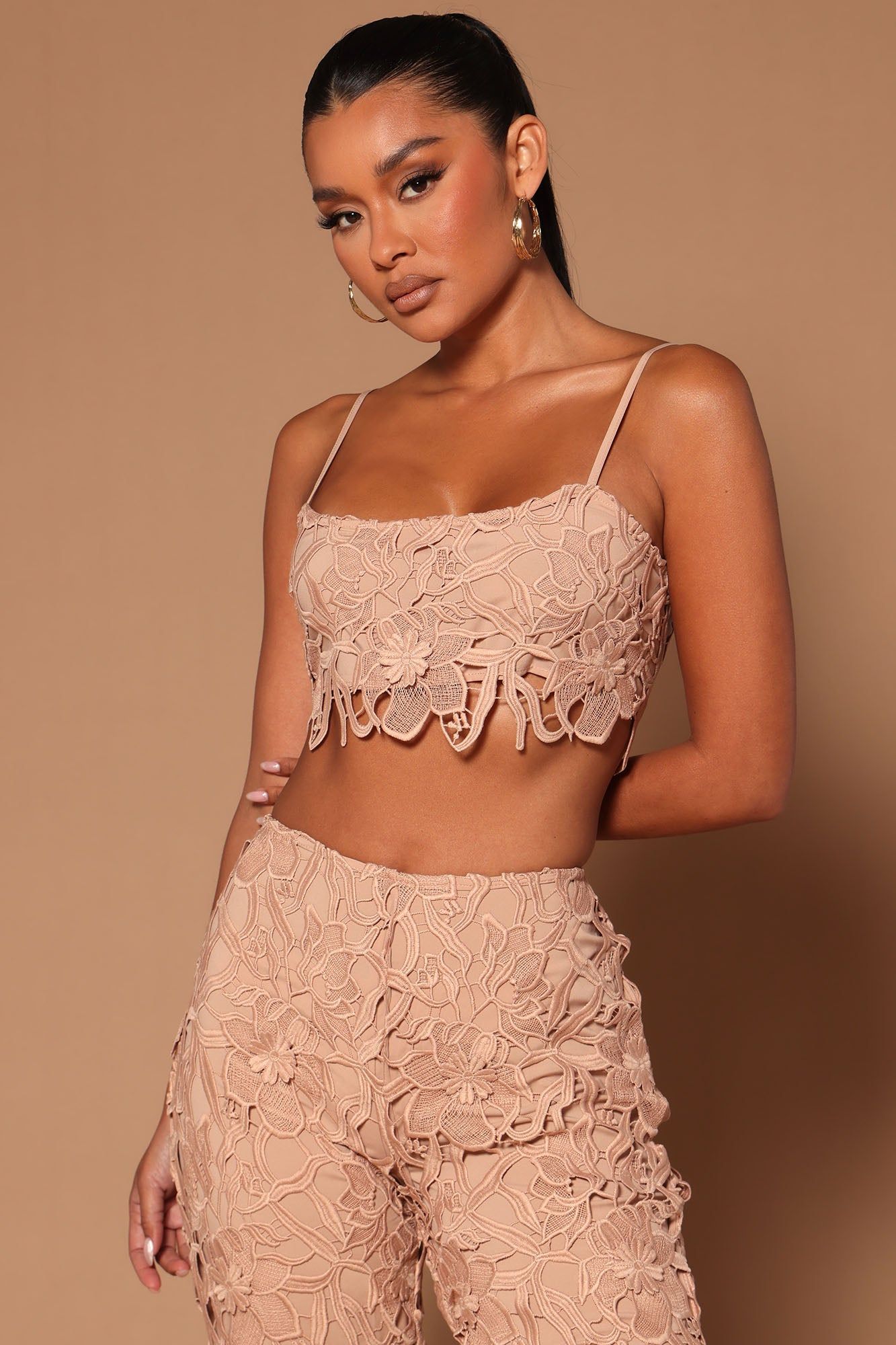 Lacey Crop Top - Nude sold by Fashion Nova