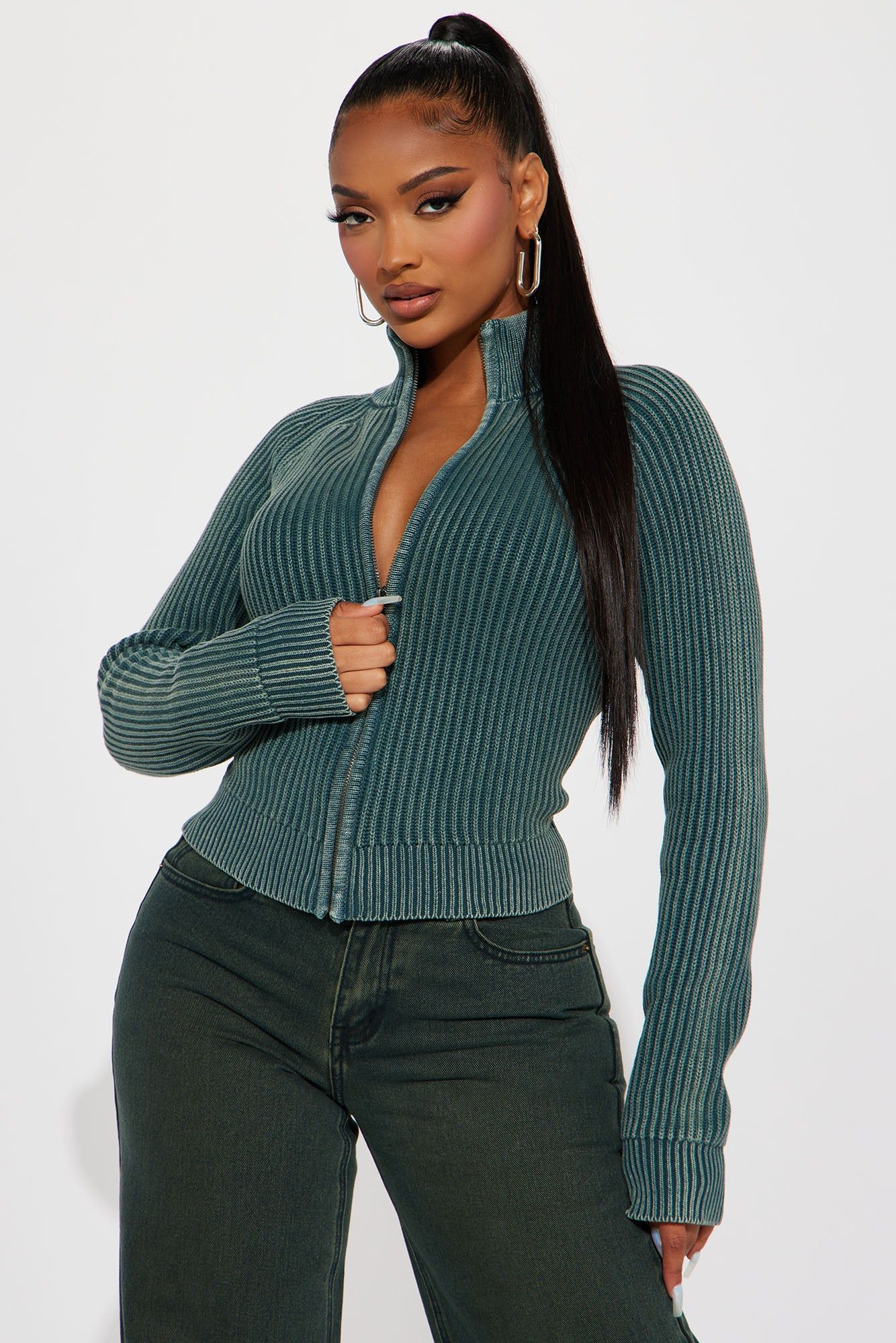 Fashion Forward Sweater - Green sold by Fashion Nova