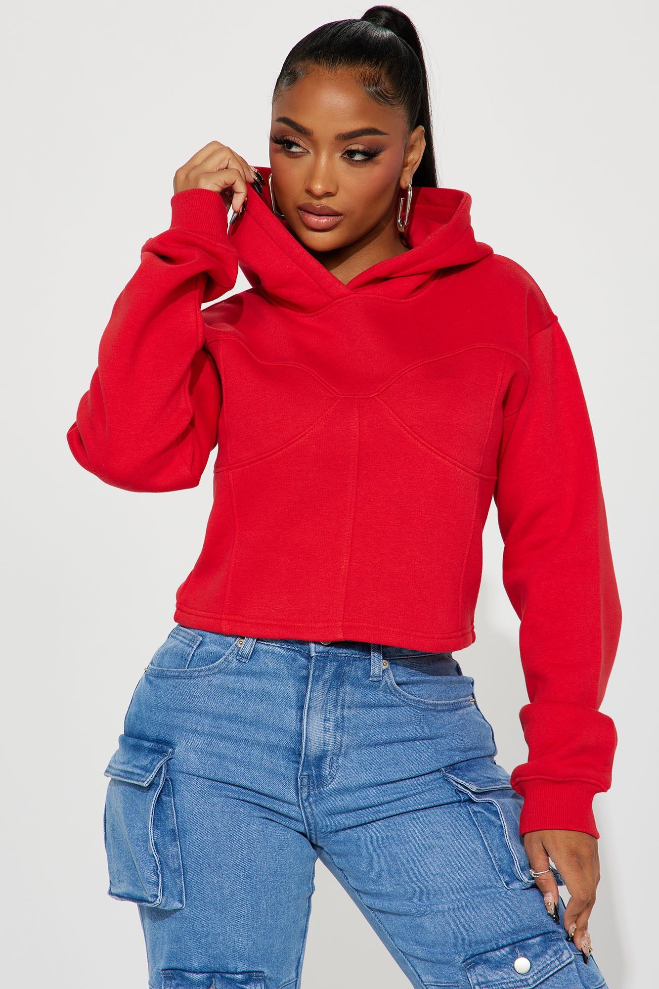 Scarlett Corset Lounge Hoodie - Red sold by Fashion Nova