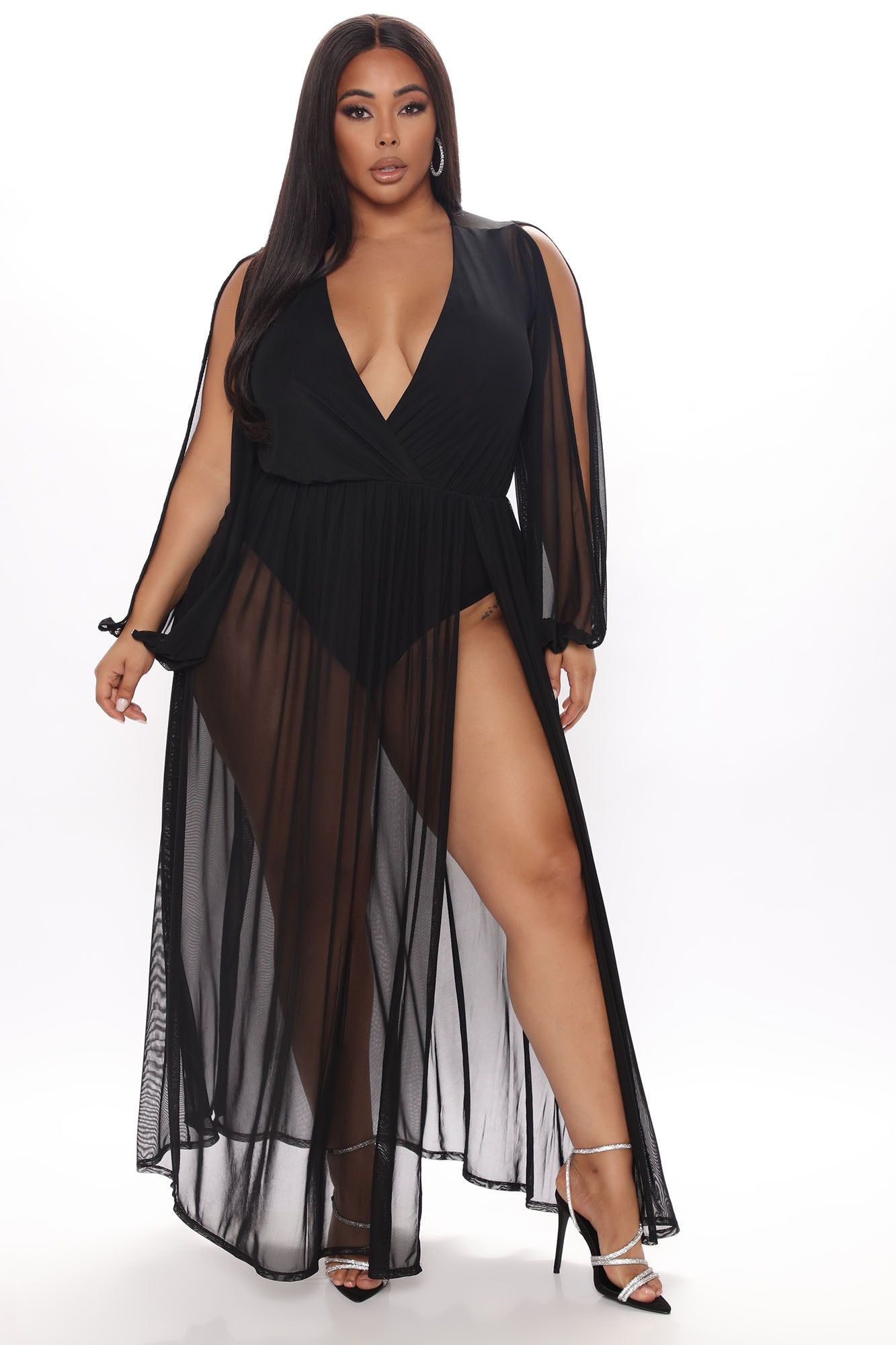 Meshy Preview Maxi Dress - Black sold by Fashion Nova product image thumbnail 5