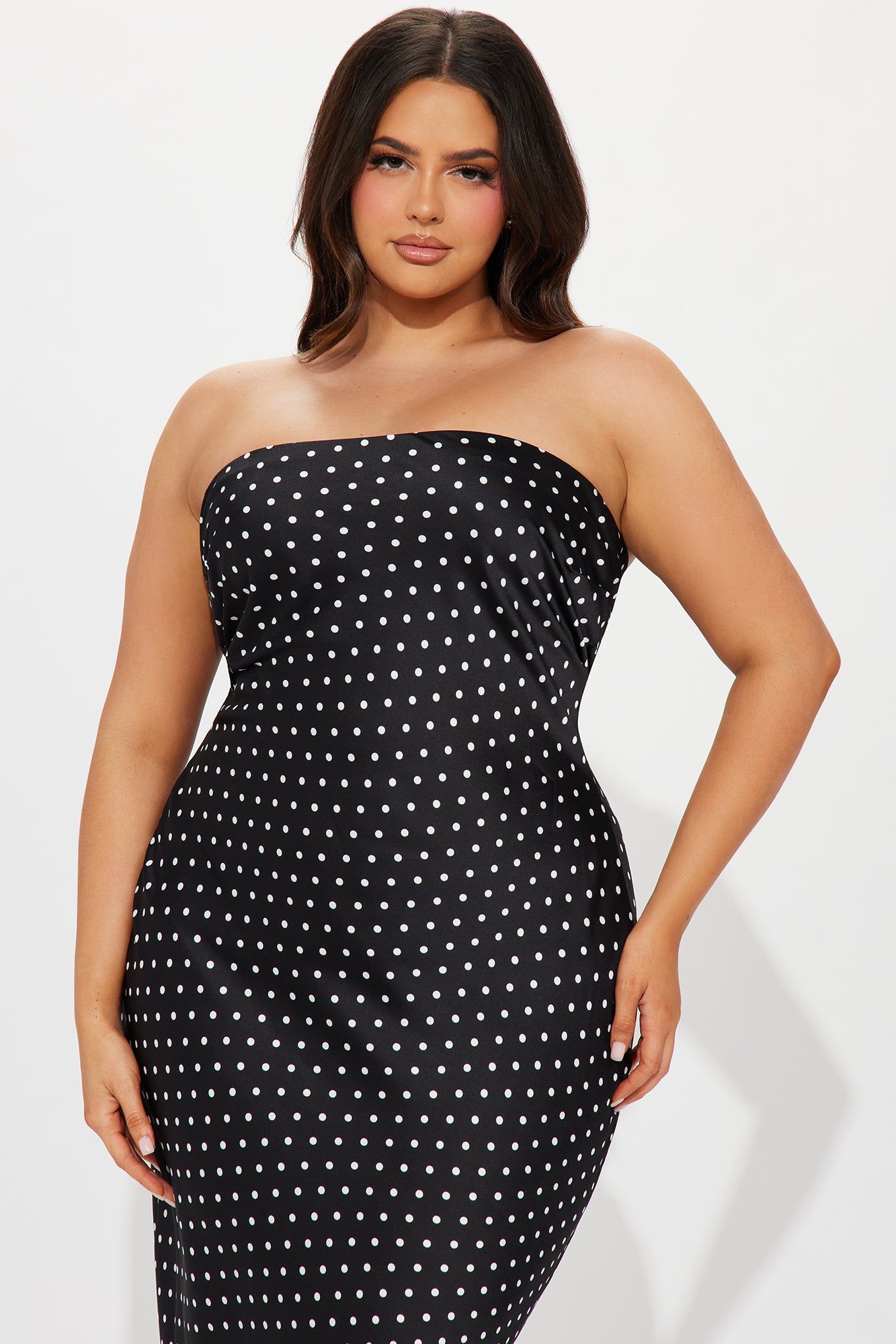 Adeline Satin Maxi Dress - Black/White sold by Fashion Nova product image thumbnail 5