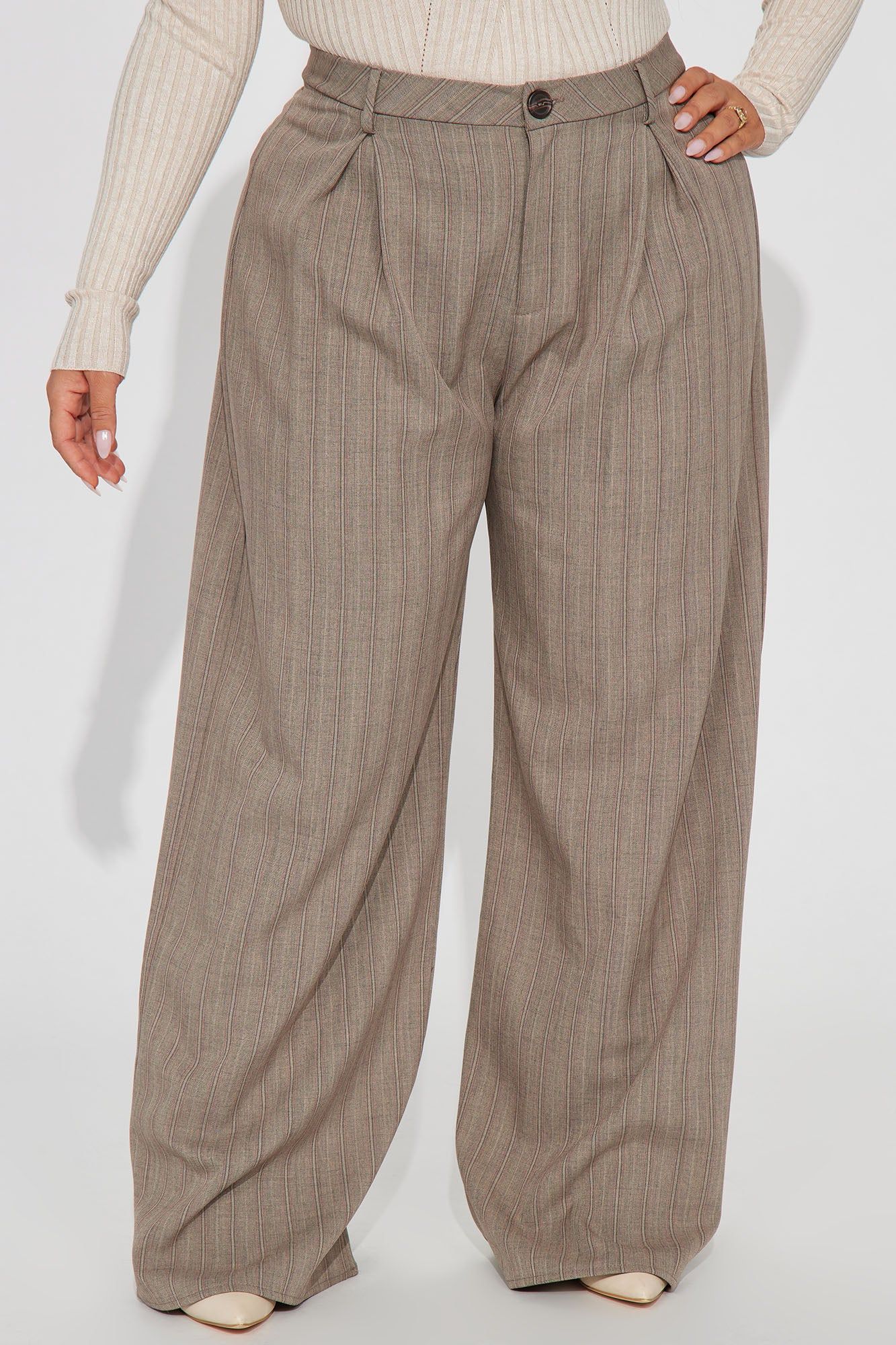 Working Gal Wide Leg Trouser - Brown/combo sold by Fashion Nova product image thumbnail 6