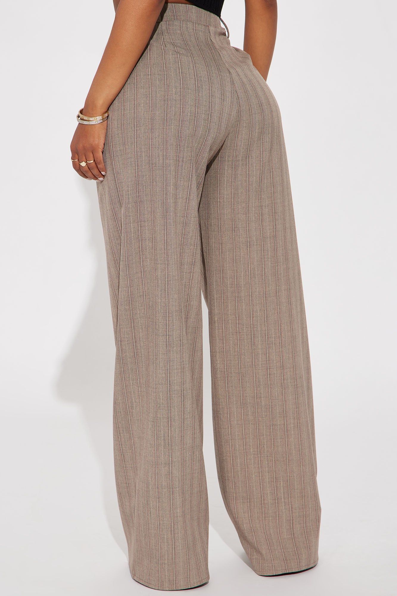 Working Gal Wide Leg Trouser - Brown/combo sold by Fashion Nova product image thumbnail 4