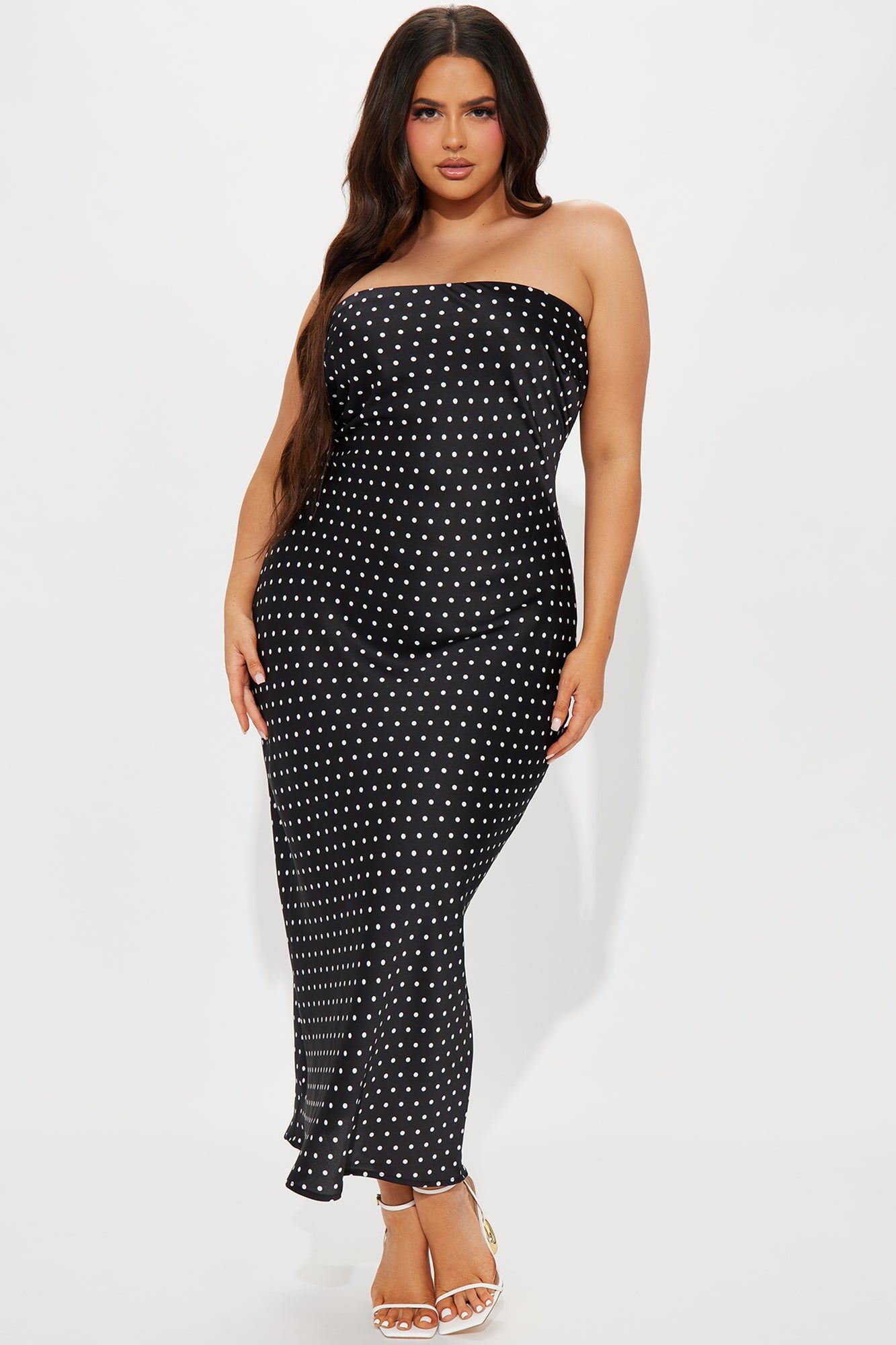 Adeline Satin Maxi Dress - Black/White sold by Fashion Nova product image thumbnail 4