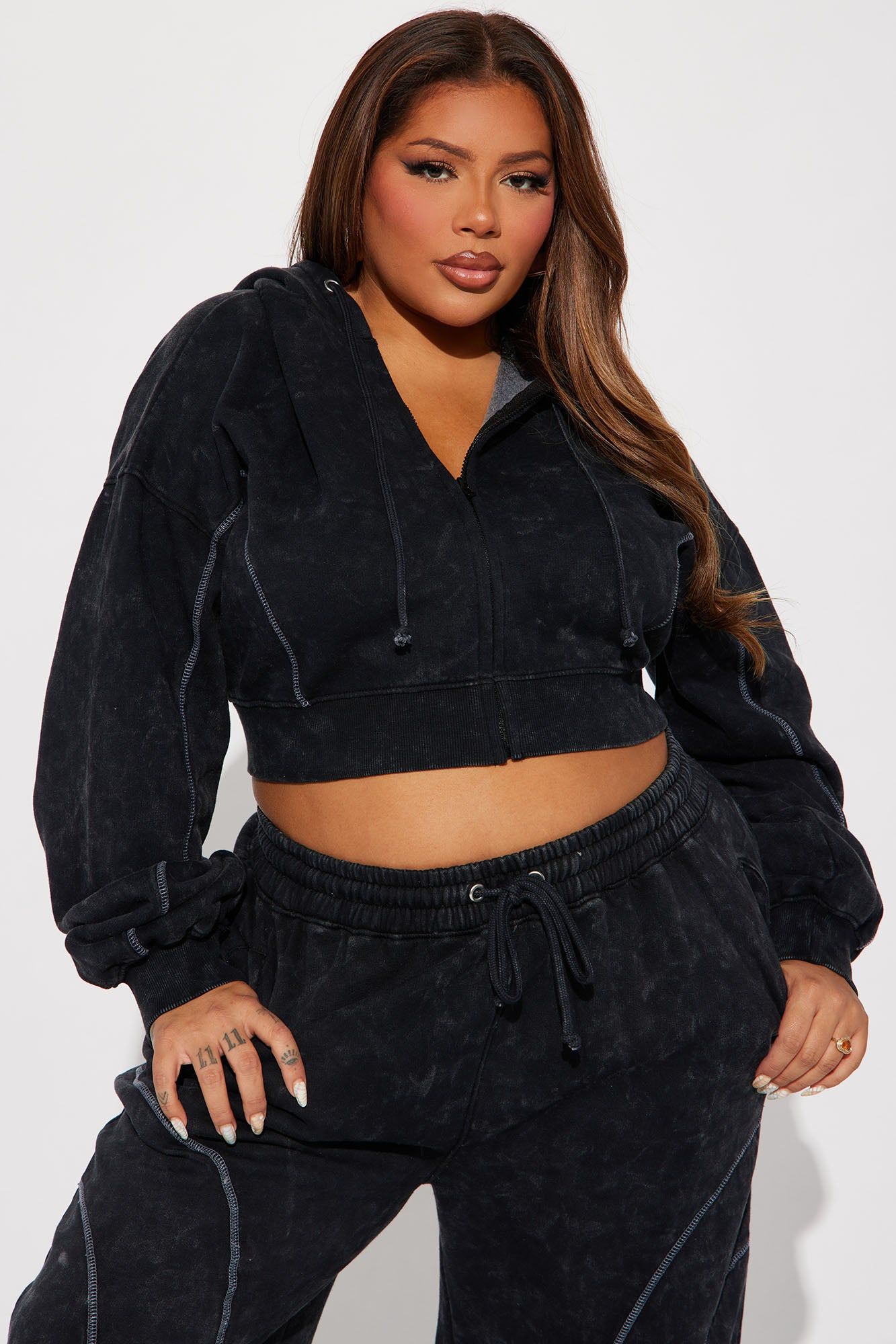 Norah Washed Lounge Hoodie - Black sold by Fashion Nova product image thumbnail 4