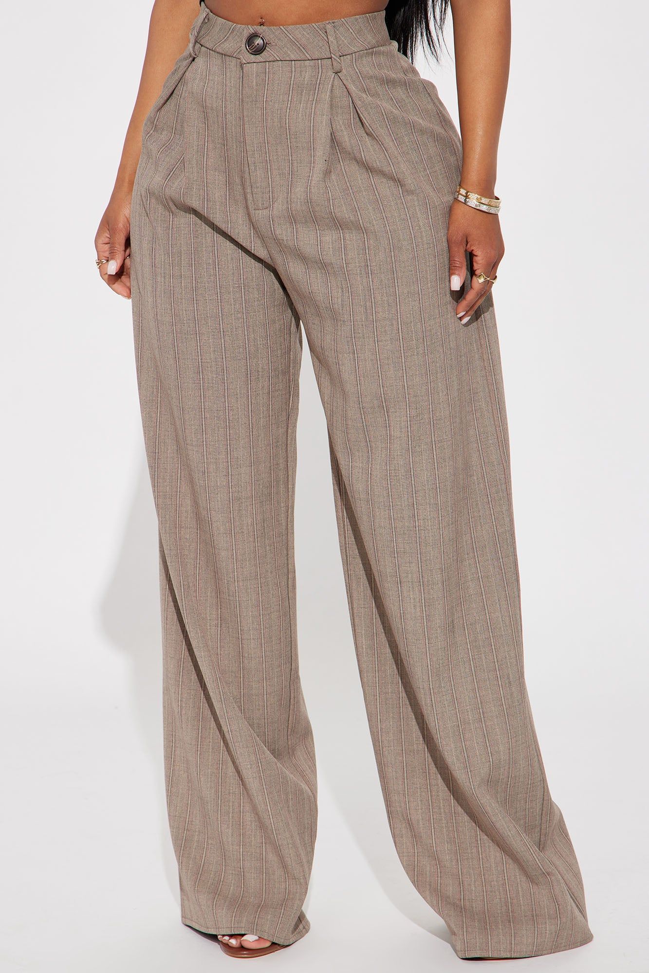 Working Gal Wide Leg Trouser - Brown/combo sold by Fashion Nova product image thumbnail 3