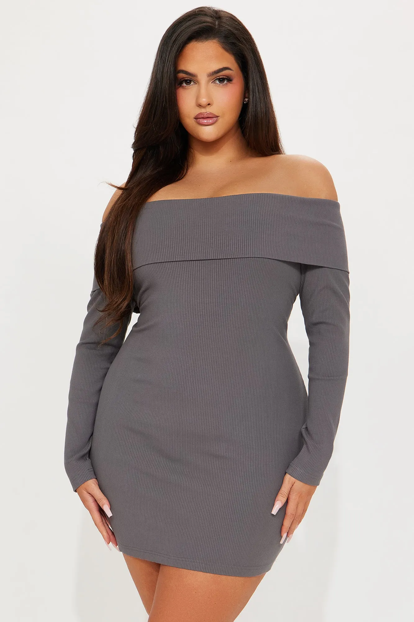 Modern Muse Long Sleeve Mini Dress - Charcoal sold by Fashion Nova product image thumbnail 5