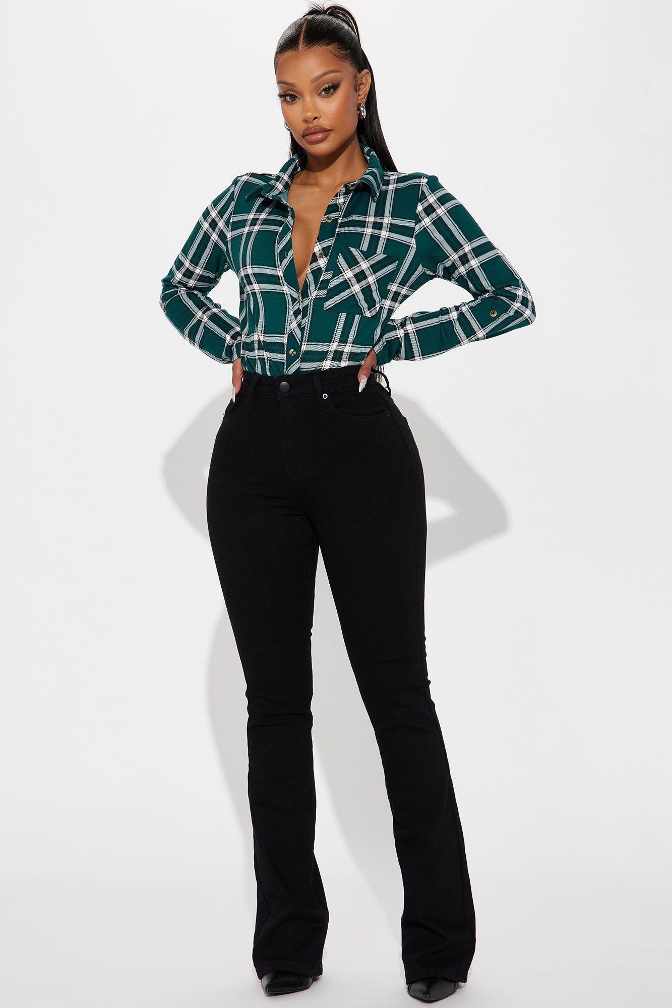 Journee Plaid Shirt - Green/combo sold by Fashion Nova product image thumbnail 2