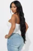 Adriana Deep Plunge Corset Top - White sold by Fashion Nova