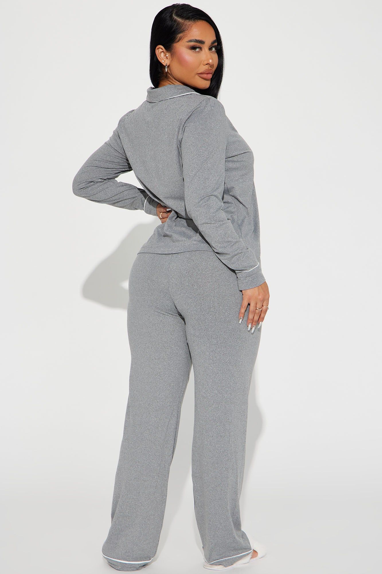 In The Morning PJ Pant Set - Heather Grey sold by Fashion Nova product image thumbnail 3