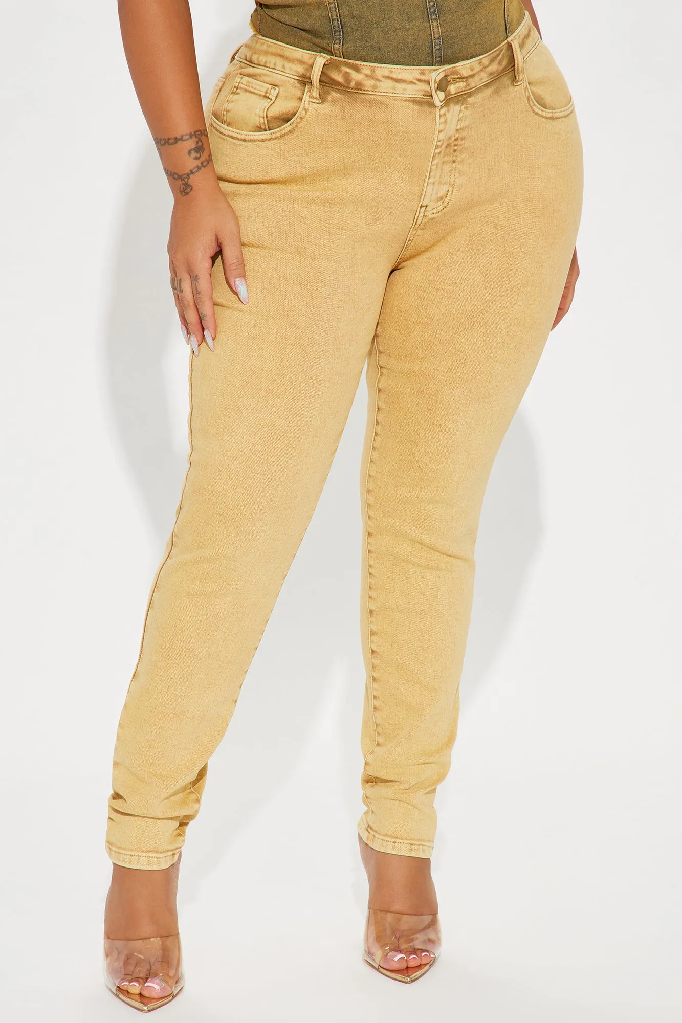 Look At Me Now Washed Skinny Pant - Tan sold by Fashion Nova product image thumbnail 5
