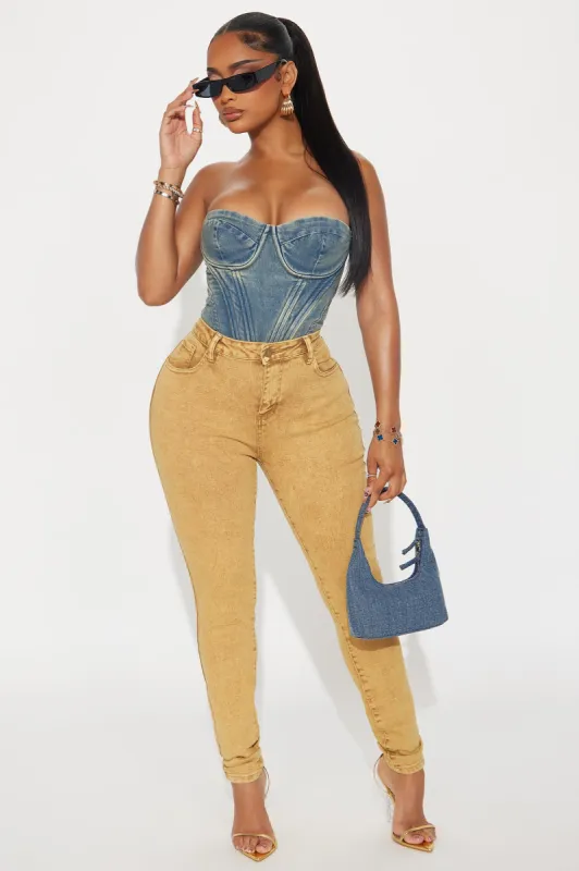 Look At Me Now Washed Skinny Pant - Tan sold by Fashion Nova
