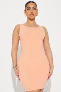 Larissa Snatched Mini Dress - Coral sold by Fashion Nova