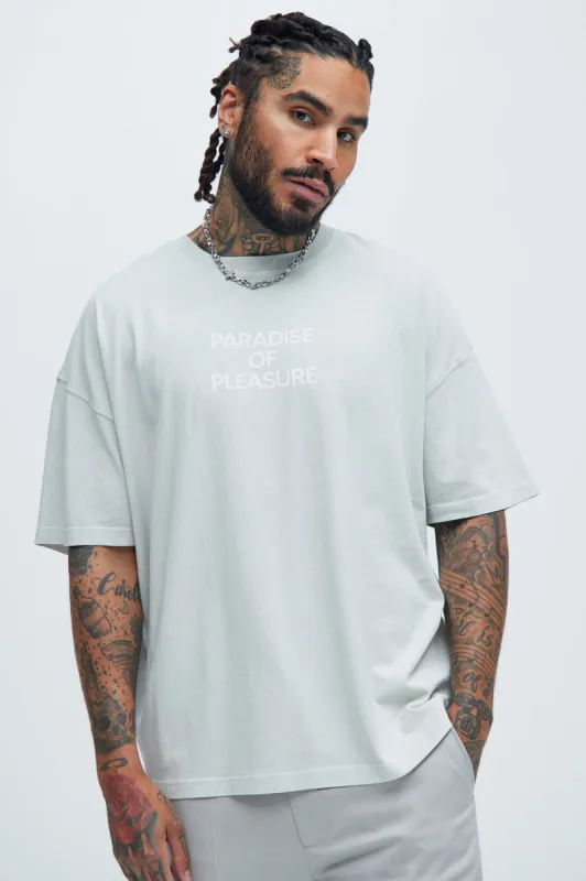 Paradise Of Pleasure Oversize Short Sleeve Tee - Grey sold by Fashion Nova