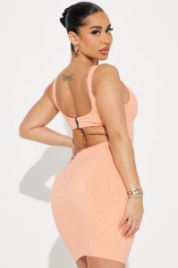 Larissa Snatched Mini Dress - Coral sold by Fashion Nova