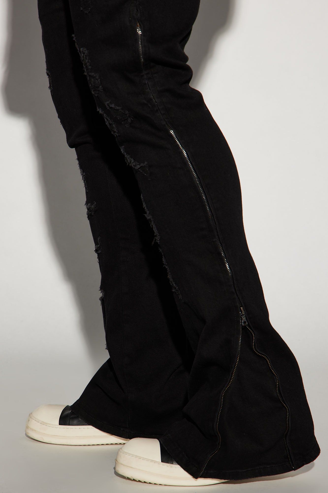 Zip All The Way Stacked Skinny Flare Jeans - Black sold by Fashion Nova product image thumbnail 8