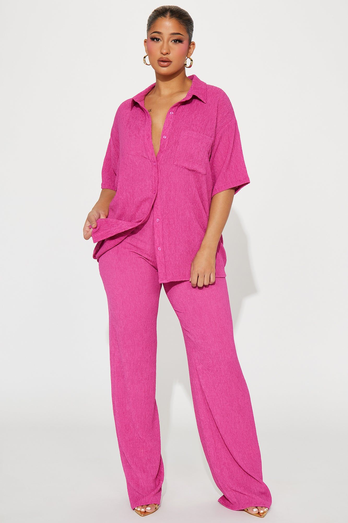 Vacay Vibes Pant Set - Fuchsia sold by Fashion Nova