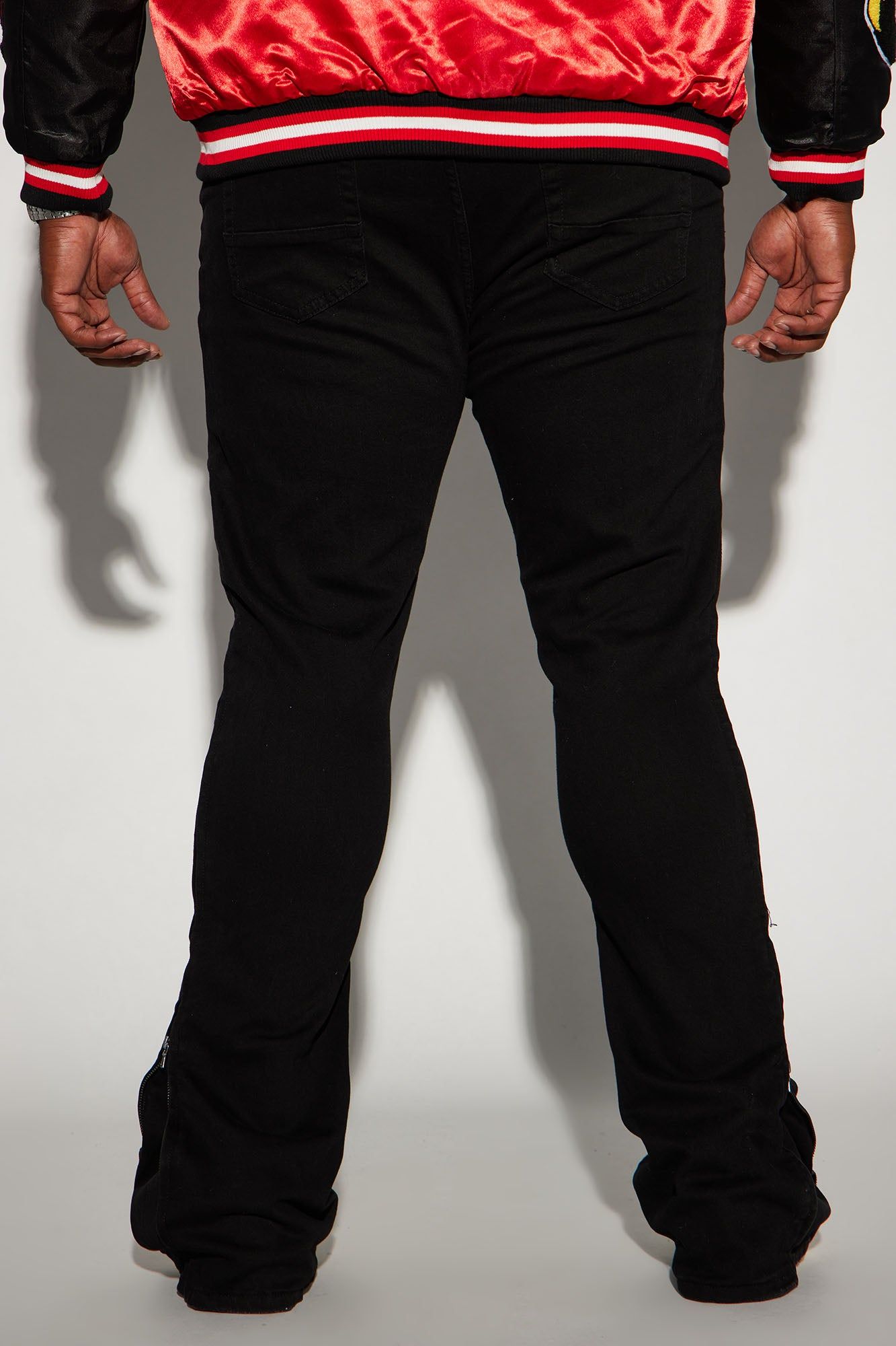 Zip All The Way Stacked Skinny Flare Jeans - Black sold by Fashion Nova product image thumbnail 9