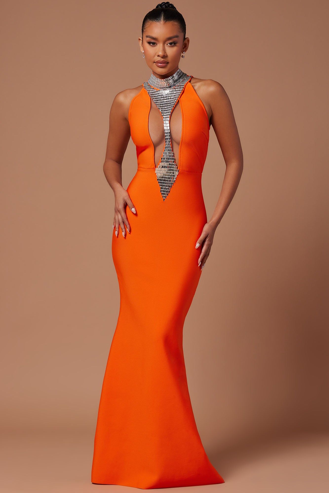Aeryn Embellished Gown - Orange sold by Fashion Nova