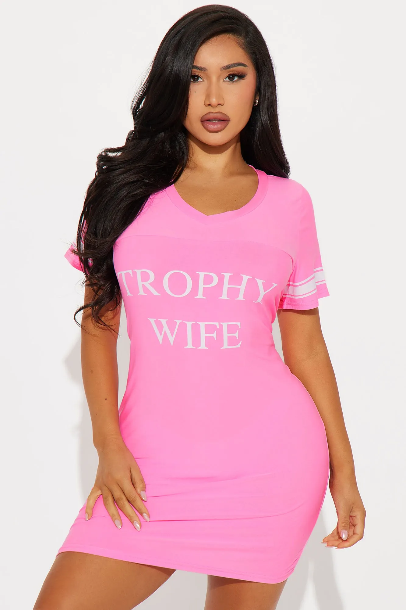 Trophy Wife PJ Sleep Shirt - Pink sold by Fashion Nova
