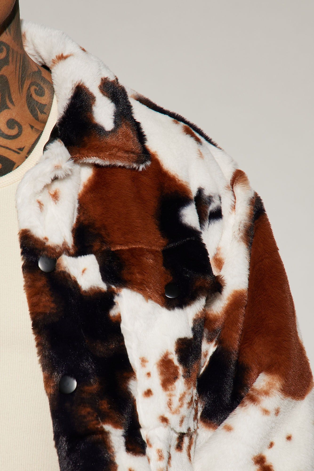 Whole Lotta Money Faux Fur Trucker Jacket - Brown Combo sold by Fashion Nova product image thumbnail 3