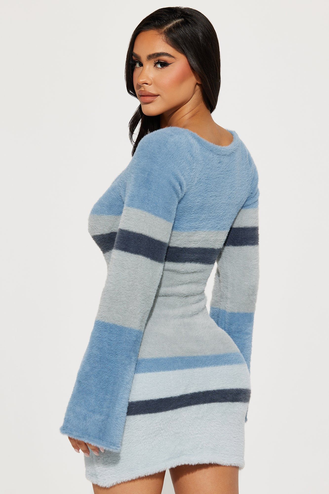 Harlow Sweater Mini Dress - Blue/combo sold by Fashion Nova product image thumbnail 3