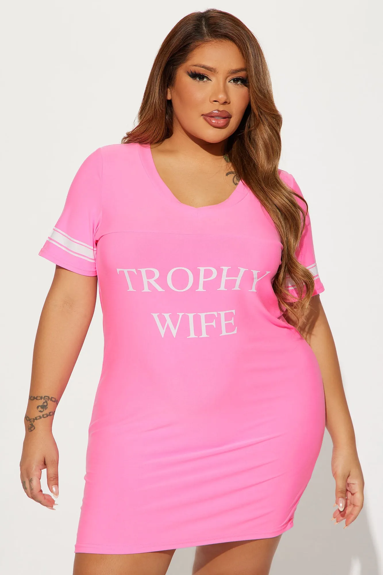 Trophy Wife PJ Sleep Shirt - Pink sold by Fashion Nova product image thumbnail 4