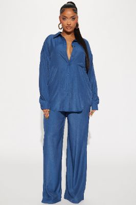 Long Weekend Pant Set - Navy sold by Fashion Nova