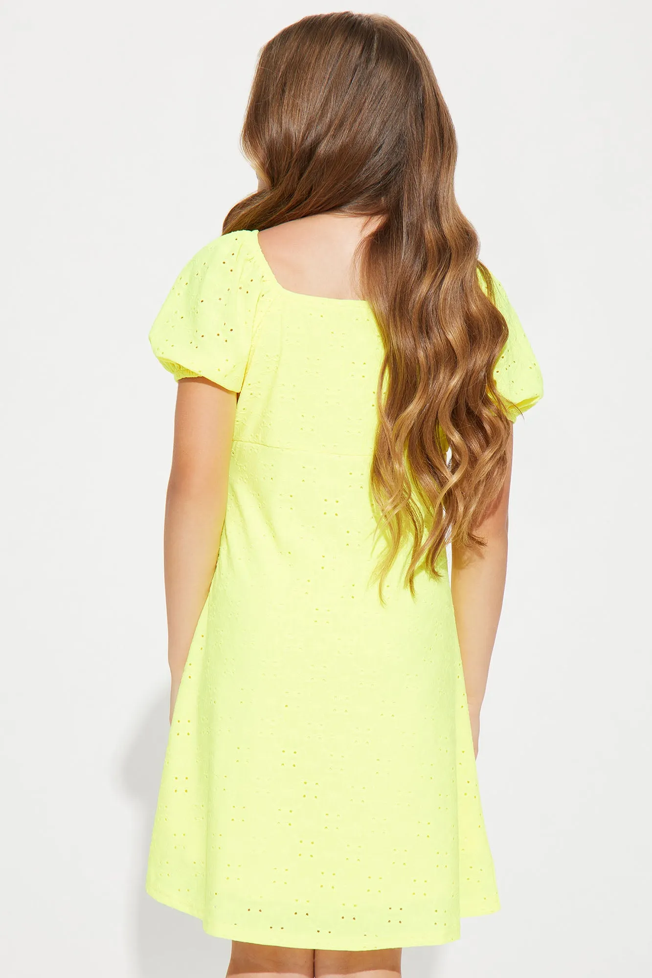 Mini Miss Dainty Eyelet Dress - Yellow sold by Fashion Nova product image thumbnail 3