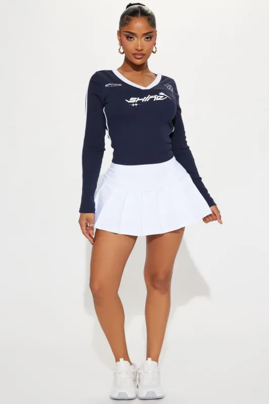 Good Days Pleated Slit Skort - White sold by Fashion Nova