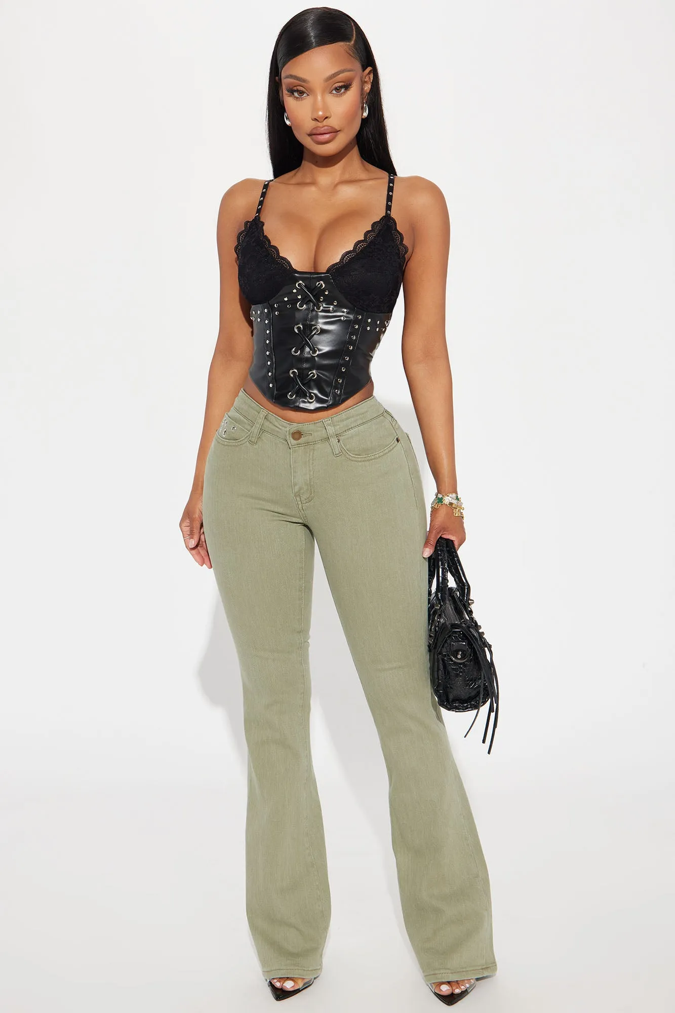 Try Me Leather Corset Top - Black sold by Fashion Nova product image thumbnail 2