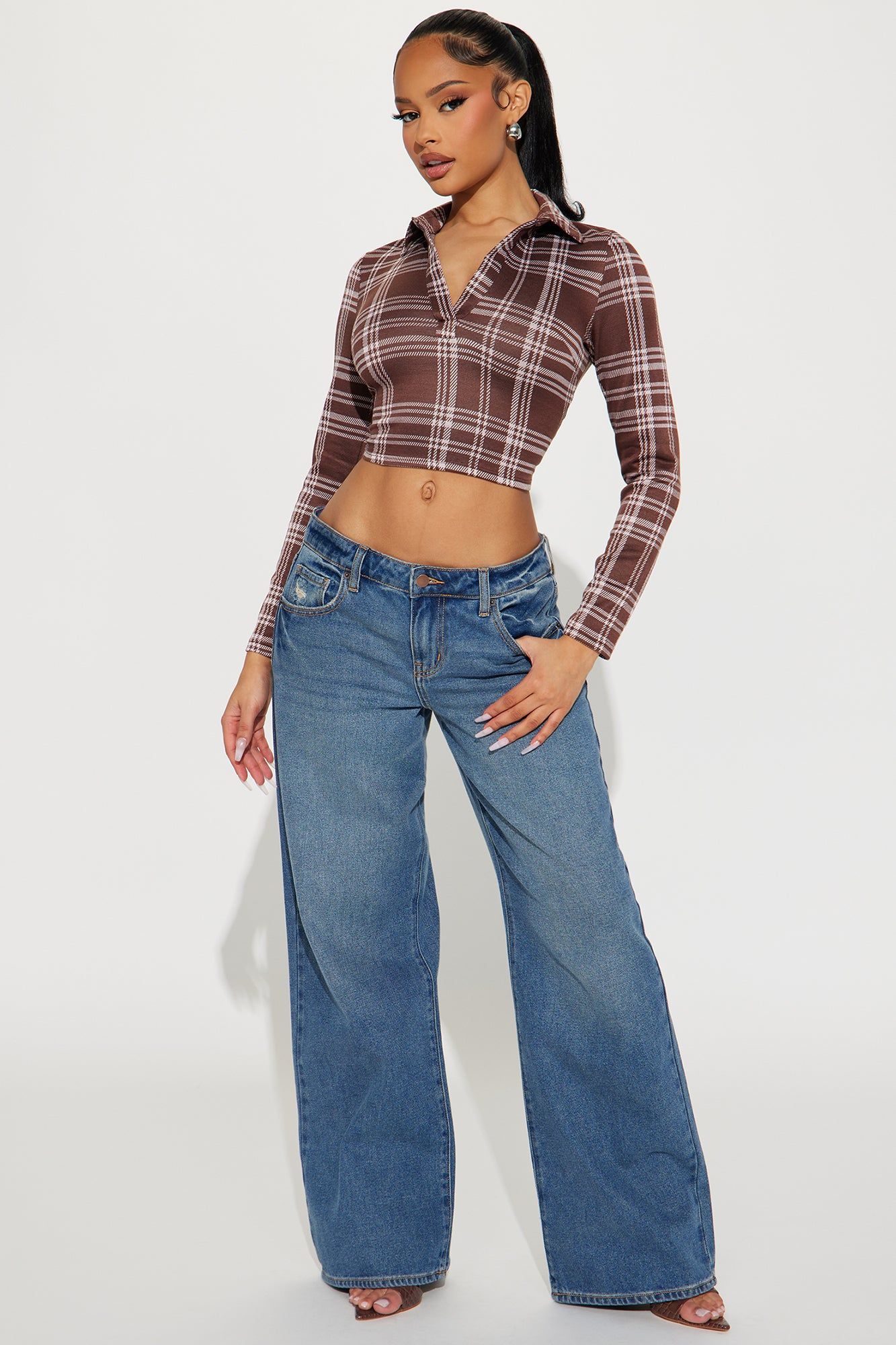 Playing Games Plaid Top - Brown/combo sold by Fashion Nova product image thumbnail 2