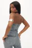 Cross Your Heart Denim Corset Top - Medium Wash sold by Fashion Nova