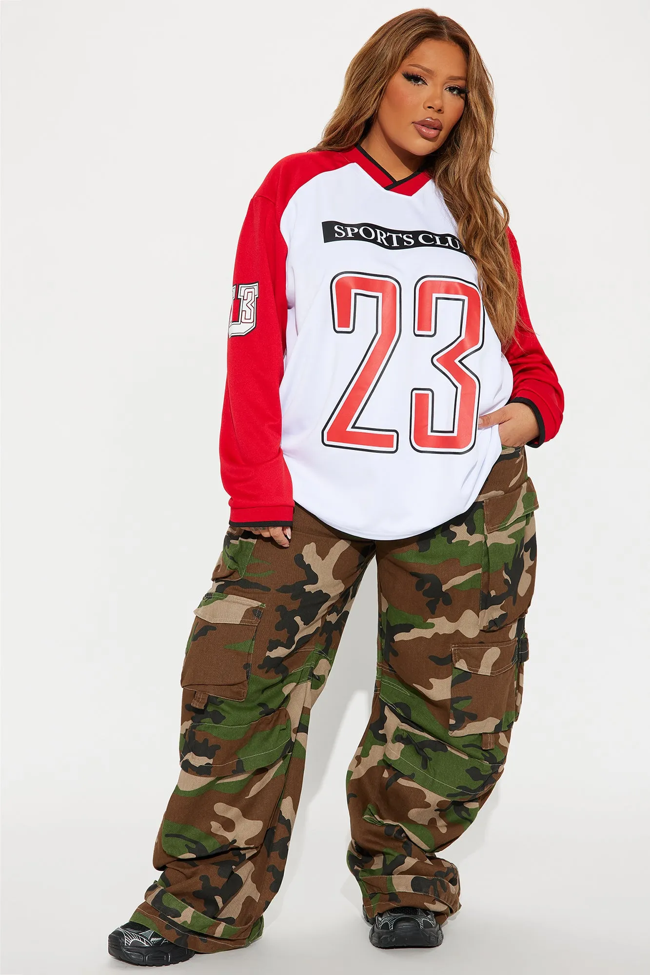 Defense Jersey Top - Red/combo sold by Fashion Nova product image thumbnail 4