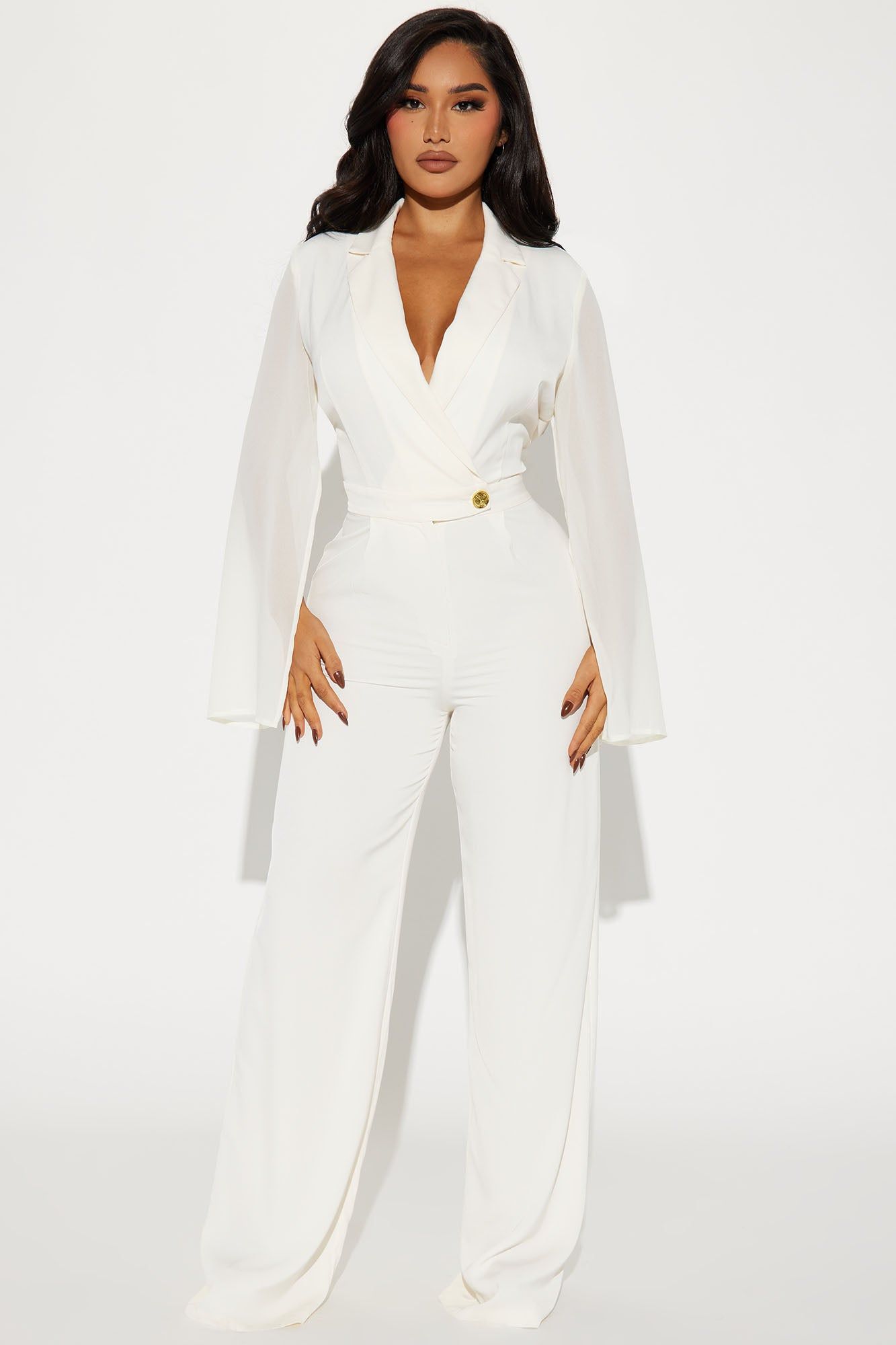 Time To Execute Jumpsuit - Ivory sold by Fashion Nova