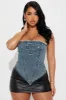 Cross Your Heart Denim Corset Top - Medium Wash sold by Fashion Nova