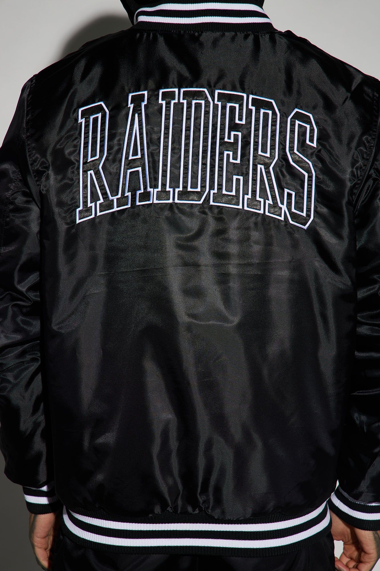 Raiders Hooded Bomber Jacket - Black sold by Fashion Nova product image thumbnail 5