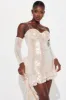 Shine On My Own Glove Sequin Mini Dress - Beige sold by Fashion Nova