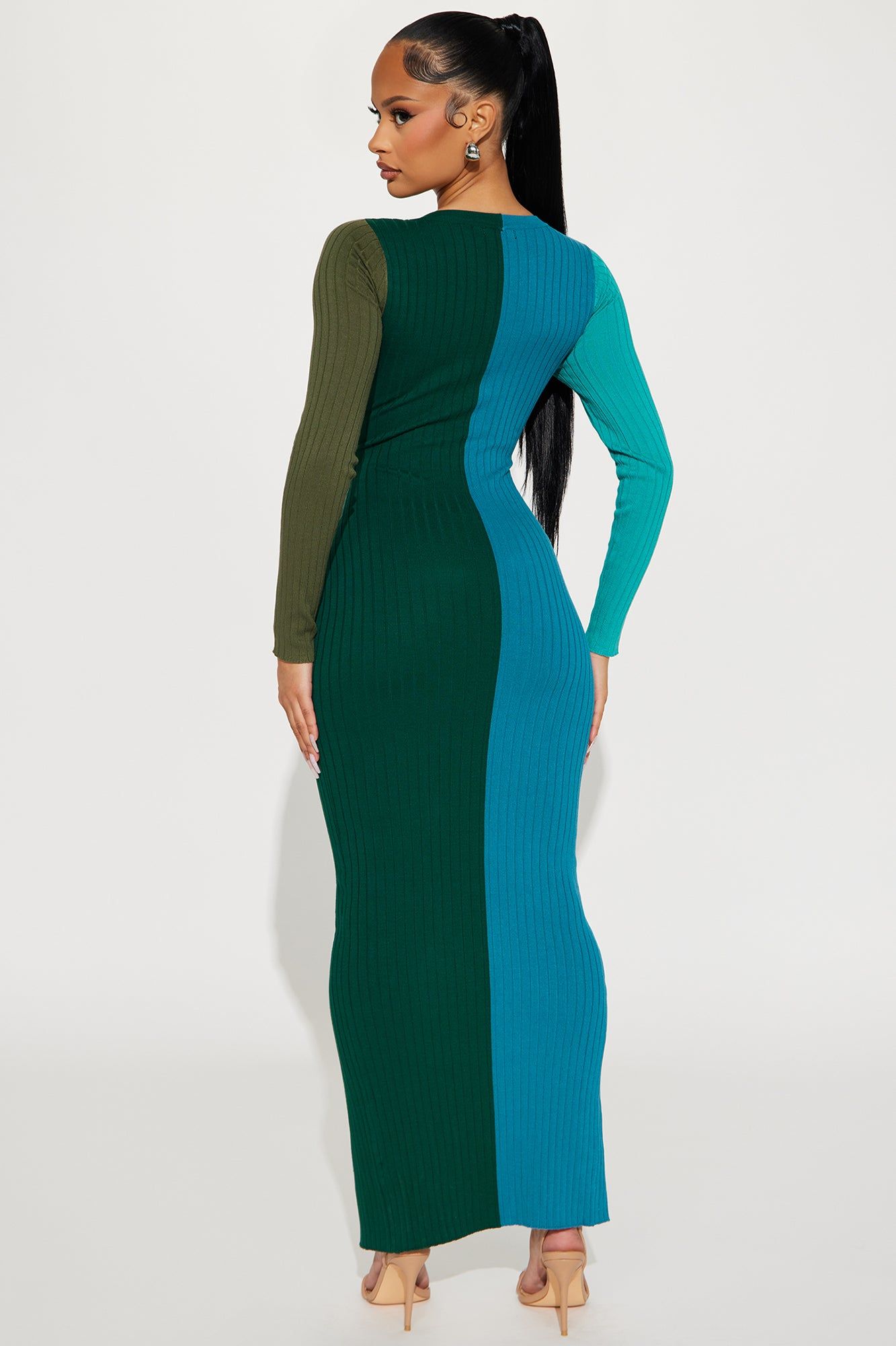 Elissa Sweater Maxi Dress - Green/combo sold by Fashion Nova product image thumbnail 3