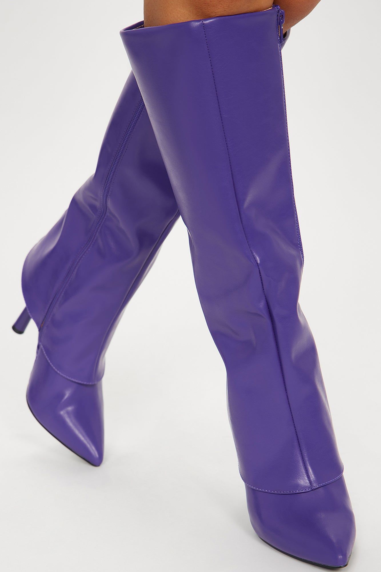 Night On The Town Knee High Heeled Boots - Purple sold by Fashion Nova product image thumbnail 2