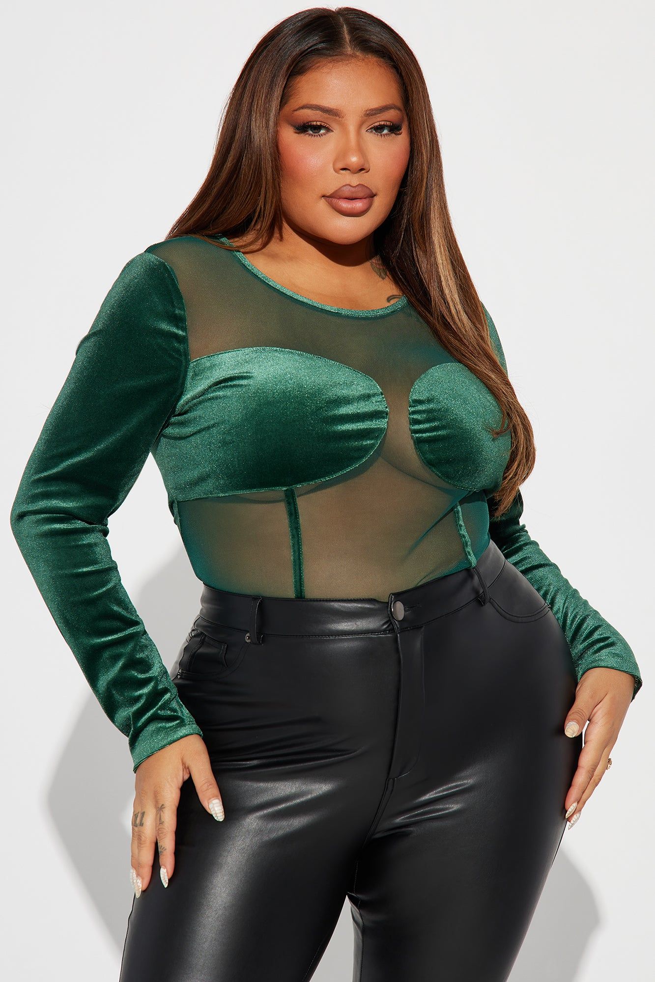 The Secret Is Out Sheer Top - Hunter sold by Fashion Nova product image thumbnail 4