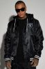 Raiders Hooded Bomber Jacket - Black sold by Fashion Nova