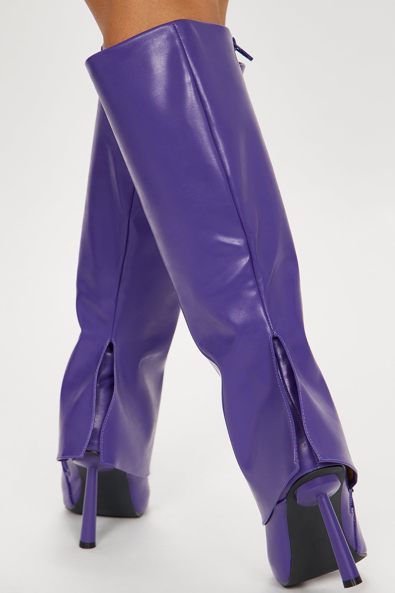 Night On The Town Knee High Heeled Boots - Purple sold by Fashion Nova product image thumbnail 4