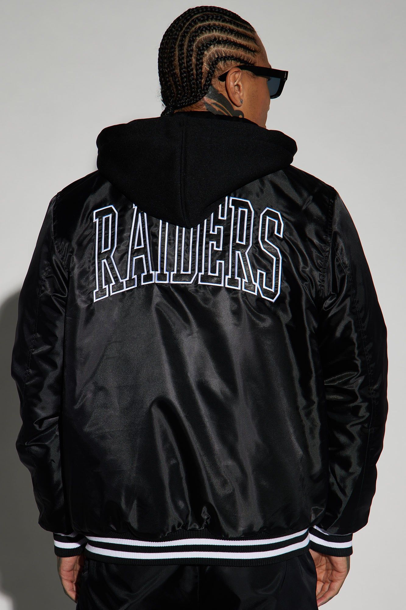 Raiders Hooded Bomber Jacket - Black sold by Fashion Nova product image thumbnail 4