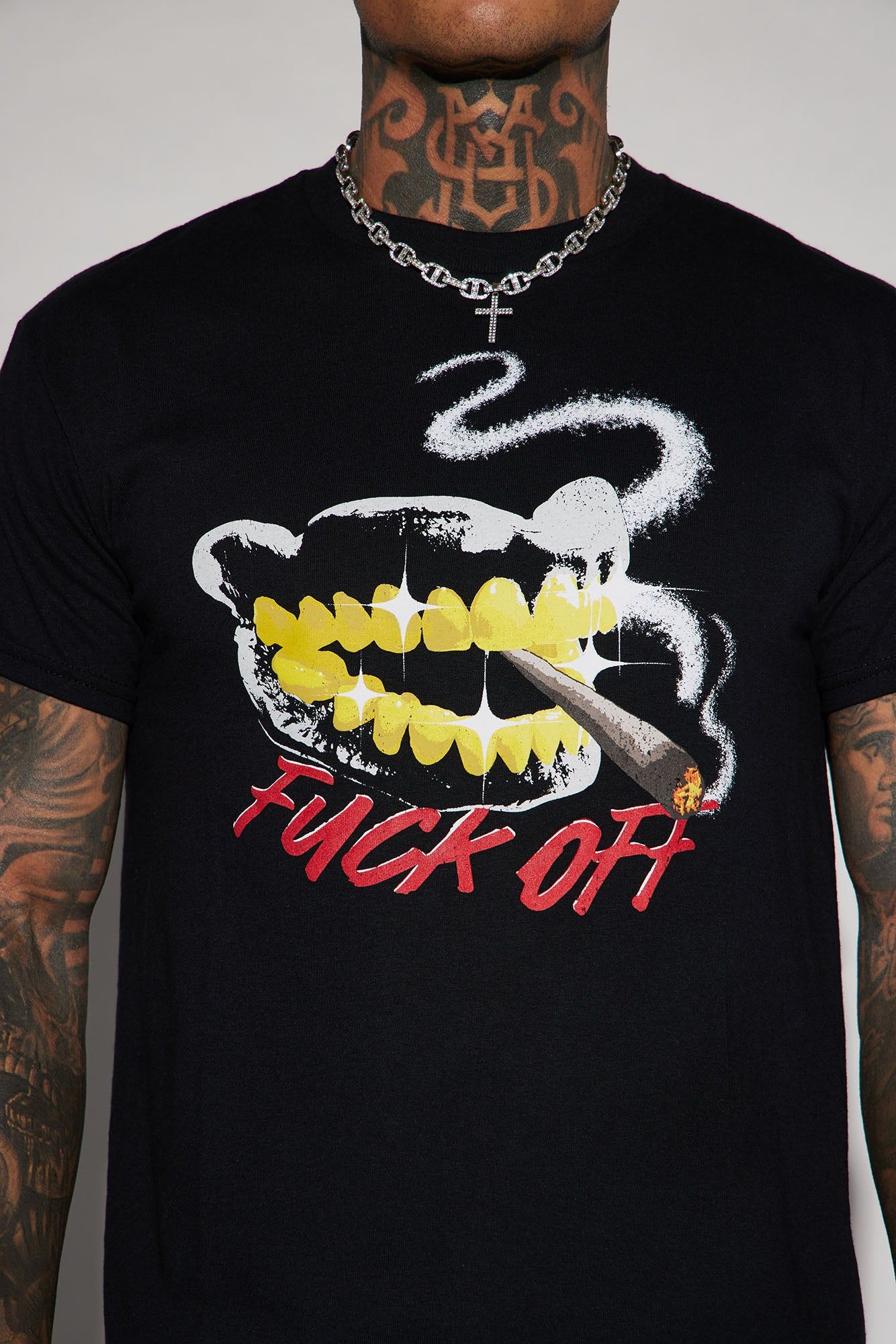Bruh Fuck Off Short Sleeve Tee - Black sold by Fashion Nova product image thumbnail 3