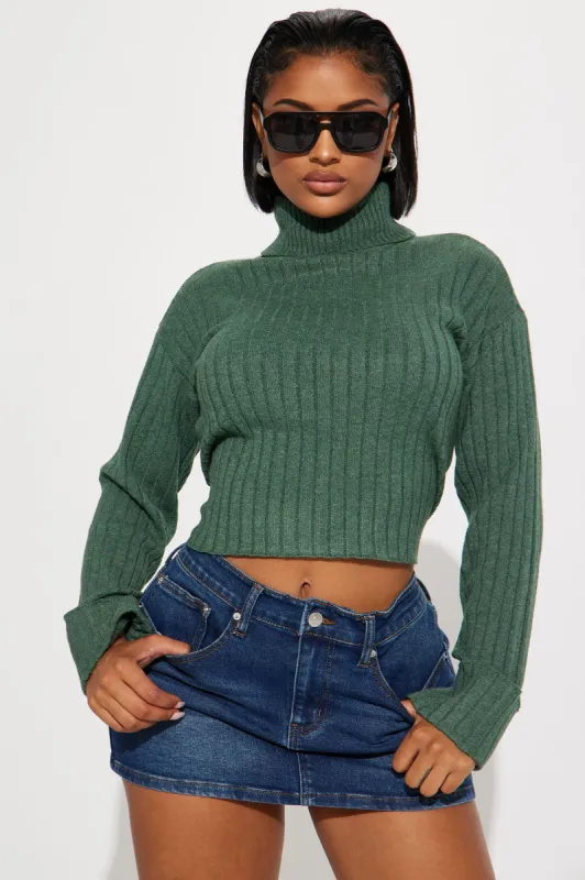 Leona Turtleneck Sweater - Green sold by Fashion Nova