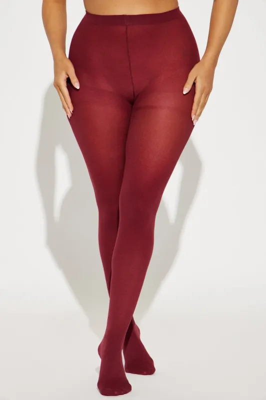 Basic Tights - Wine sold by Fashion Nova
